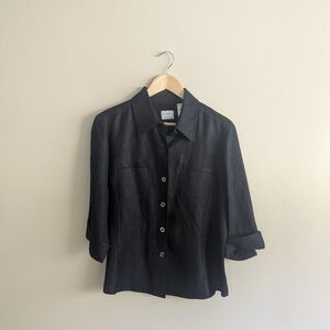 Emma James Black Button-Up Shirt/Jacket